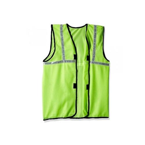 Prima L Size 70 GSM Cloth Type Green Safety Jacket With 2 Inch Reflector, PSJ-02