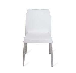Nilkamal Novella 07 SS Chair, NS07SSMWH (White)