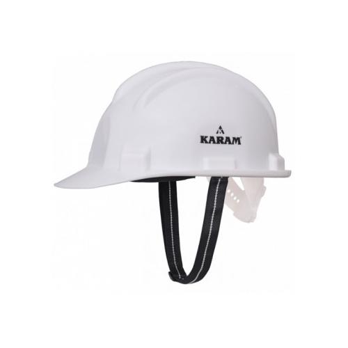 Karam PN501 White Safety Helmet With Plastic Sticker at Front And Back