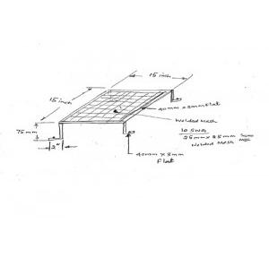 MS Flat Frame With Welded Mesh Guard With Black Powder Coating, 15x3x15 Inch