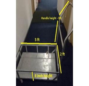 SS Trolley 1 Tier With 360 Rotational Wheel, 24x36 Inch