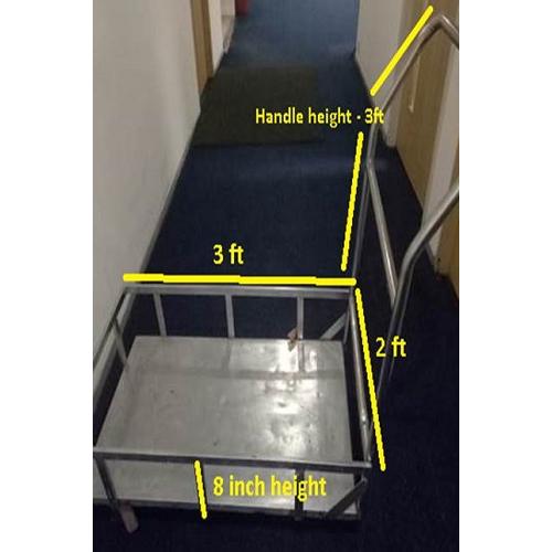 SS Trolley 1 Tier With 360 Rotational Wheel, 24x36 Inch