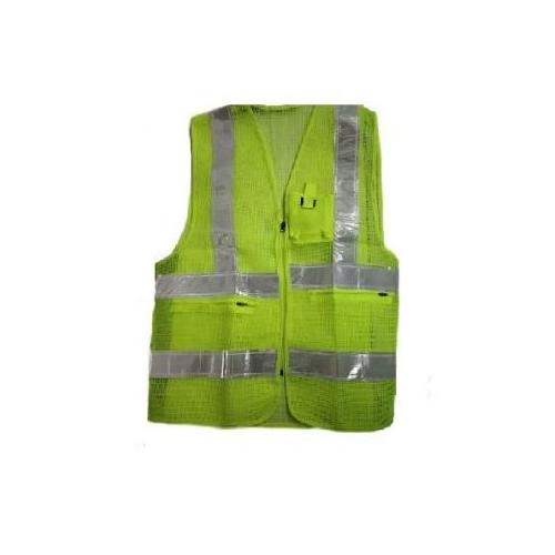 Safari Green 2 Inch Reflective Traffic Jacket, Mesh Type