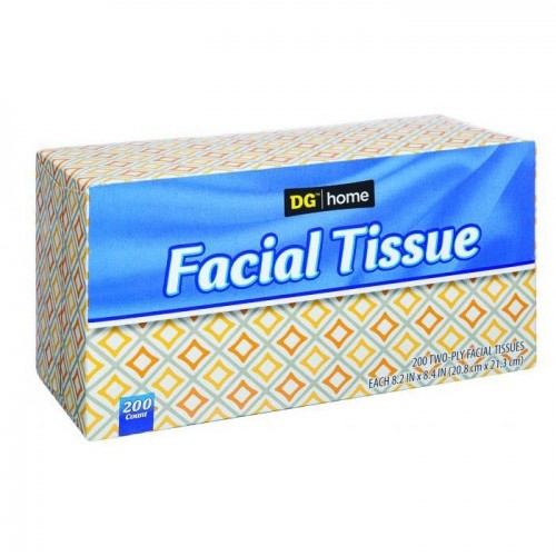 Dollar 2 Ply Facial Tissue, 100 Pulls