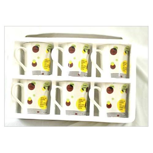 Mudra Coffee Or Tea Cups with Plates (Pack of 6 Pcs)