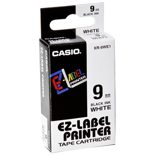 Casio 9mm x 8mtr Label Printer Tape, XR-9WE