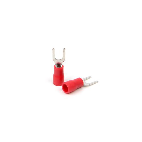 Fork Type Red Lugs, 2.5 Sq mm (Pack of 100 Pcs)