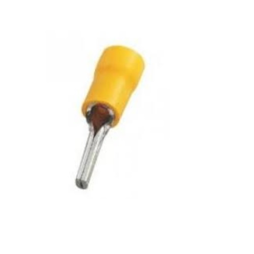 Pin Type Yellow Lugs, 4-6 Sq mm (Pack of 100 Pcs)