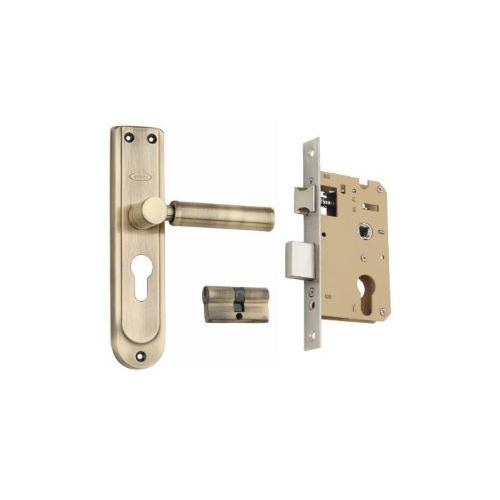 Godrej 230mm Door Handle Set With Lock Body 1CK Antique Brass, 7357