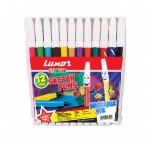 Luxor 950 Assorted Color Sketch Pen (Pack of 12) 9000009501