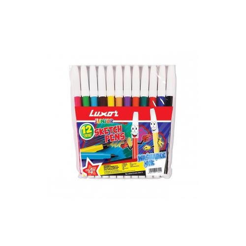 Luxor 950 Assorted Color Sketch Pen (Pack of 12) 9000009501
