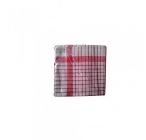 Cotton Check Duster Red 18x18 Inch