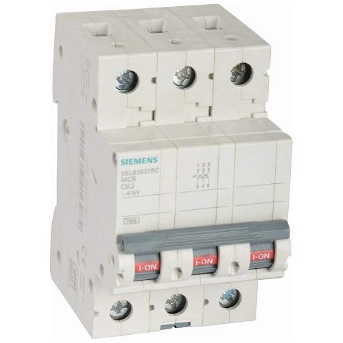 Siemens Betagard 63A 3P MCB, 5SL63637RC