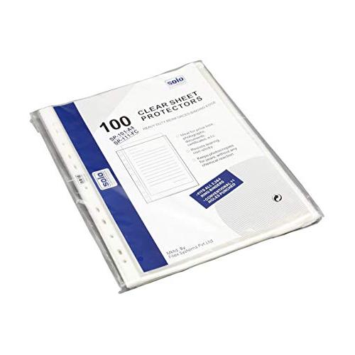 Solo SP101 11-Hole Sheet Protector, Size: A4 (Pack of 100 Pcs)