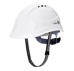Karam PN542 Ventilated Ratchet Type White Safety Helmet With Plastic Sticker at Front and Back