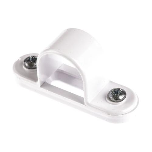 PVC White Saddle Clamp With Base, 25mm (Pack of 100)