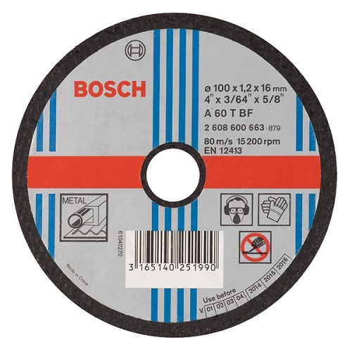 Bosch Cutting Wheel, 100 x 1.2 x 16 mm, Grade: A 46 P BF, 663
