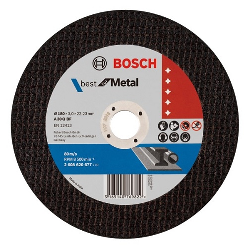 Bosch Cutting Wheel, 180 x 3 x 22.23 mm, Grade: A 30 Q BF, 677