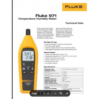 Fluke Temperature Humidity Meter -20°C to 60°C 971