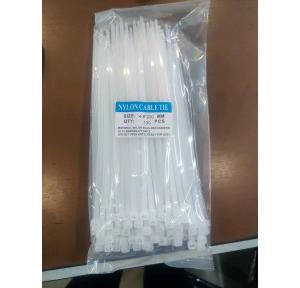 Cable Tie Nylon 200mm White Pack of 100