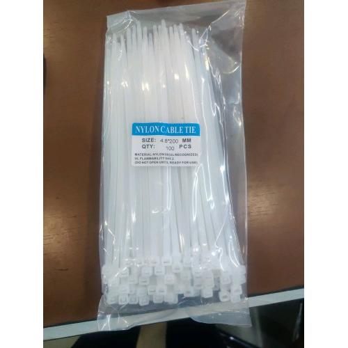 Cable Tie Nylon 200mm White Pack of 100