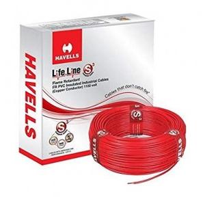 Havells 2.5 Sqmm 1 Core Life Line S3 FR PVC Insulated Industrial Cable, 90 mtr (Red)