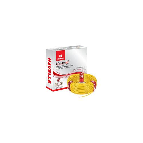 Havells 1.5 Sqmm 1 Core Life Line S3 FR PVC Insulated Industrial Cable, 90 mtr (Yellow)