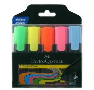 Faber Castell Highlighter Textliner Assorted Color (Pack of 5 Pcs)