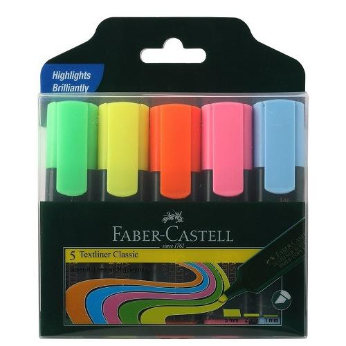 Faber Castell Highlighter Textliner Assorted Color (Pack of 5 Pcs)