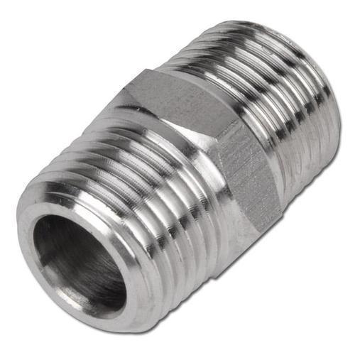 SS Hex Nipple, 1/2x3/4 Inch