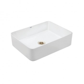 Jaquar JDR Rectangular Thin Rim Table Top Basin 525x415x140 mm, JDS-WHT-25907N