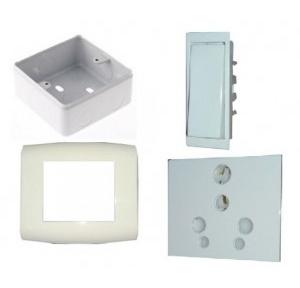 MK 16A One Way Switch (W26411A), 6/16A 3M Combined Socket (W26424), 5M Front Plate (W26005) & 5M Surface Box (W26175)