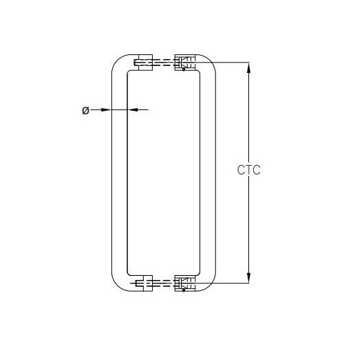 Dorma D Type Pull Door Handle 150x19mm, XL-C 3001A