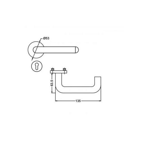 Dorma D Type Pull Door Handle 150x19mm, XLC 3001A