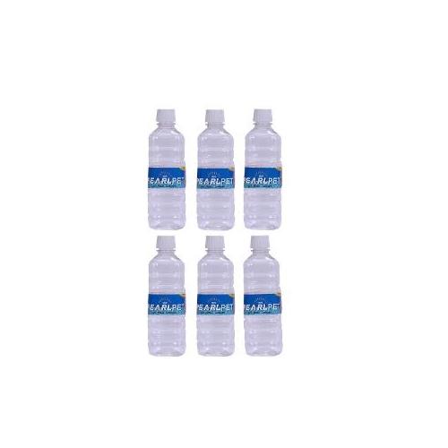 Pearlpet Water Bottle Transparent, 500ml (Pack of 6 Pcs)
