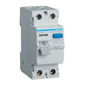 Hager 30mA 2P AC RCCB 40A, CD240Y