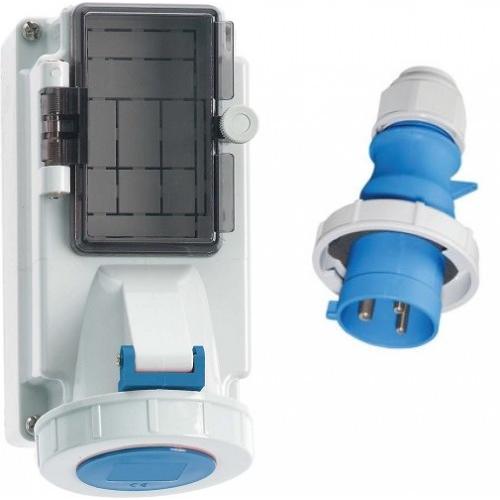 Bals GT Wall Mounting Socket Outlet Fused With Plug, 16A, 3P (2P+PE)