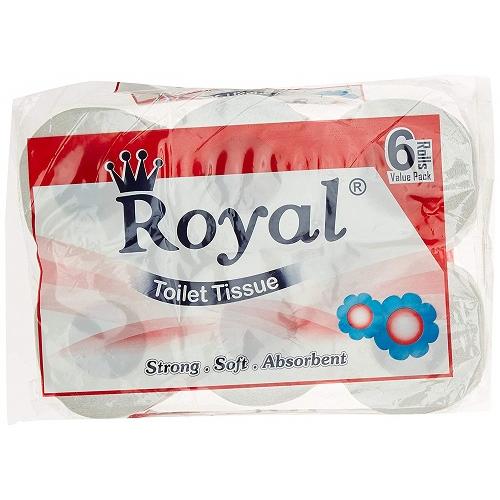 Royal Toilet Tisue Roll 6 In 1, 200 Pulls/Roll