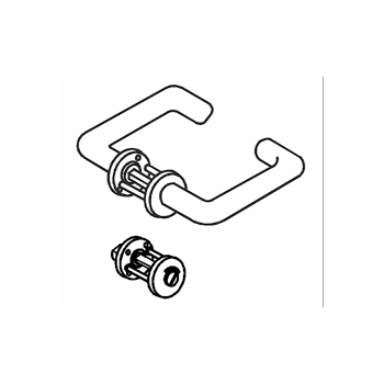 Dorma Lever Handle Pure 8100 with 6501 Roses,6612 Escutcheons, 8mm Spindle with Fixing Screws for door thickness 35-55mm, SS 304, Finish : Satin