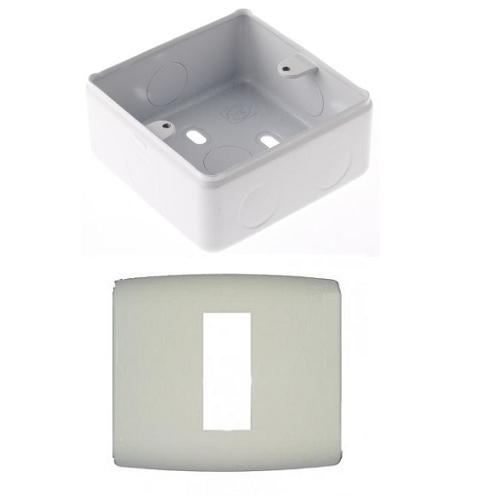 MK Wraparound 1M Surface Plastic Box (W26173) With Front Plate (W26001)