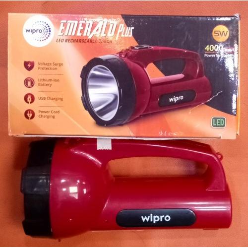 Wipro Emerald Plus LED Rechargeable Torch 5W CL0008
