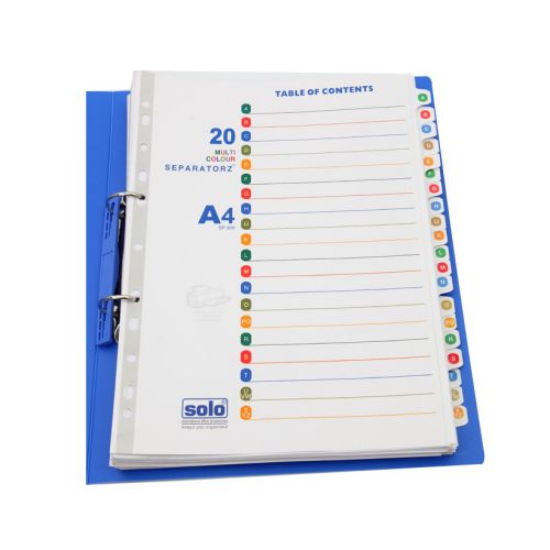 Solo SP520 A to Z Separatorz With Index (Set Of 20), Size: A4