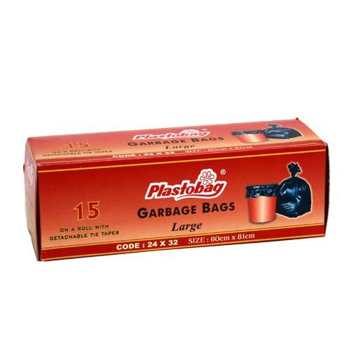 Plastobag Garbage Bag Large 24x32 Inch 50 Micron (Pack of 10 Pcs)