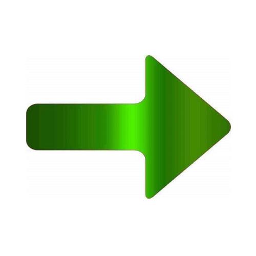 Vinyl Arrow Fluorescent Glow Sticker Light Green 15x6 Inch