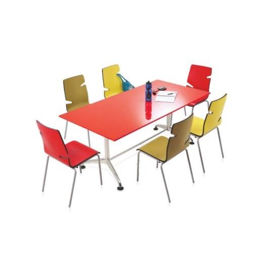 Wipro Get2gether 6 Seater Rectangular Cafeteria Table, 1800x700 mm