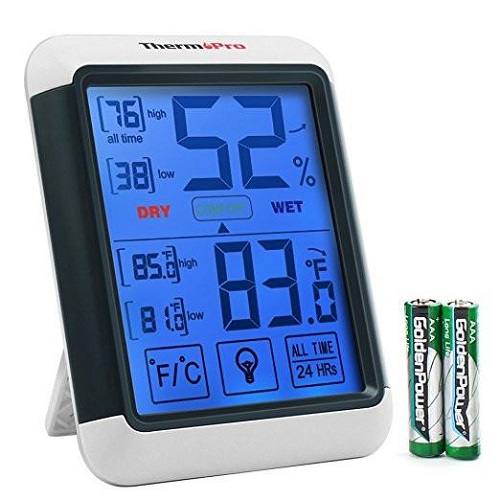 AmiciSense Thermometer Hygrometer With Touch screen Temperature and Humidity, AS-55