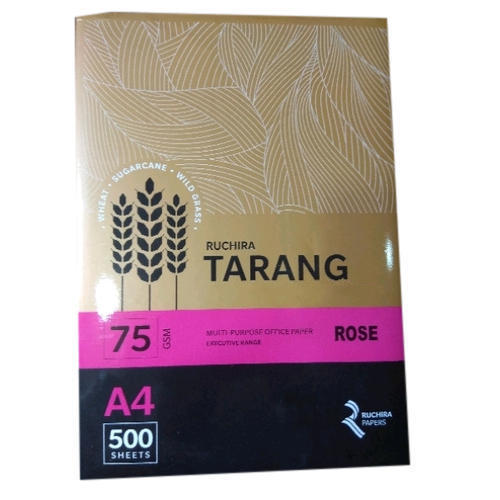 Ruchira Tarang A4 Colored Copier Paper, 75 GSM, 500 Sheets (Rose)