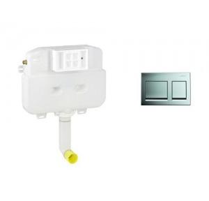 Geberit Alpha Naked Concealed Cistern, 109.010.00.1 With ALPHA 15 Dual Actuator Plate, 115.045.21.1