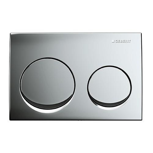 Geberit Alpha 01 Dual Actuator Flush Plate Matt Chrome, 115.035.46.1