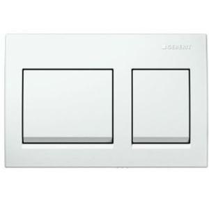 Geberit Alpha 15 Dual Actuator Flush Plate White, 115.045.11.1